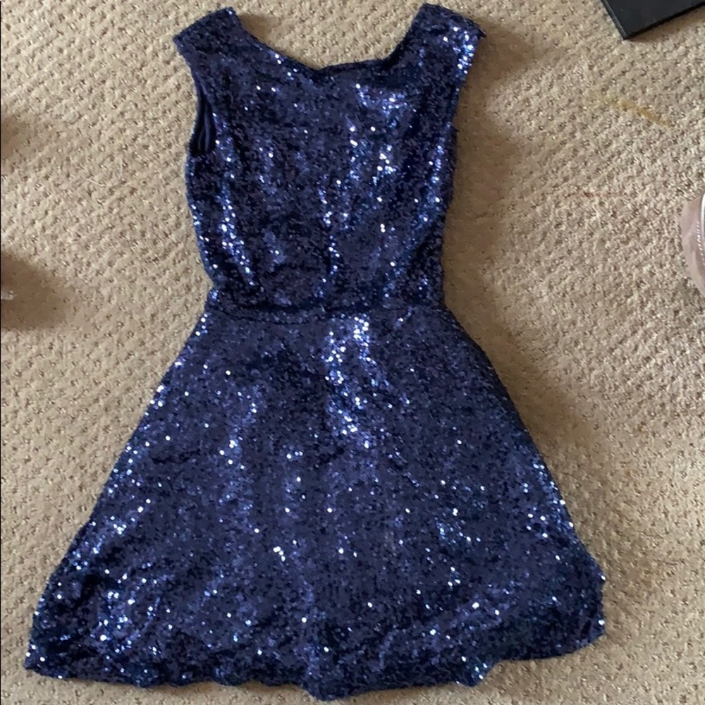 Sequin blue dress backless size: S TOBI
